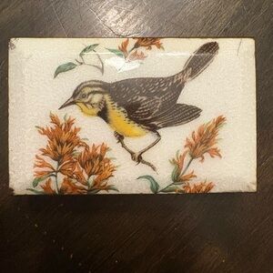 Pill container with a Bird and Floral Design